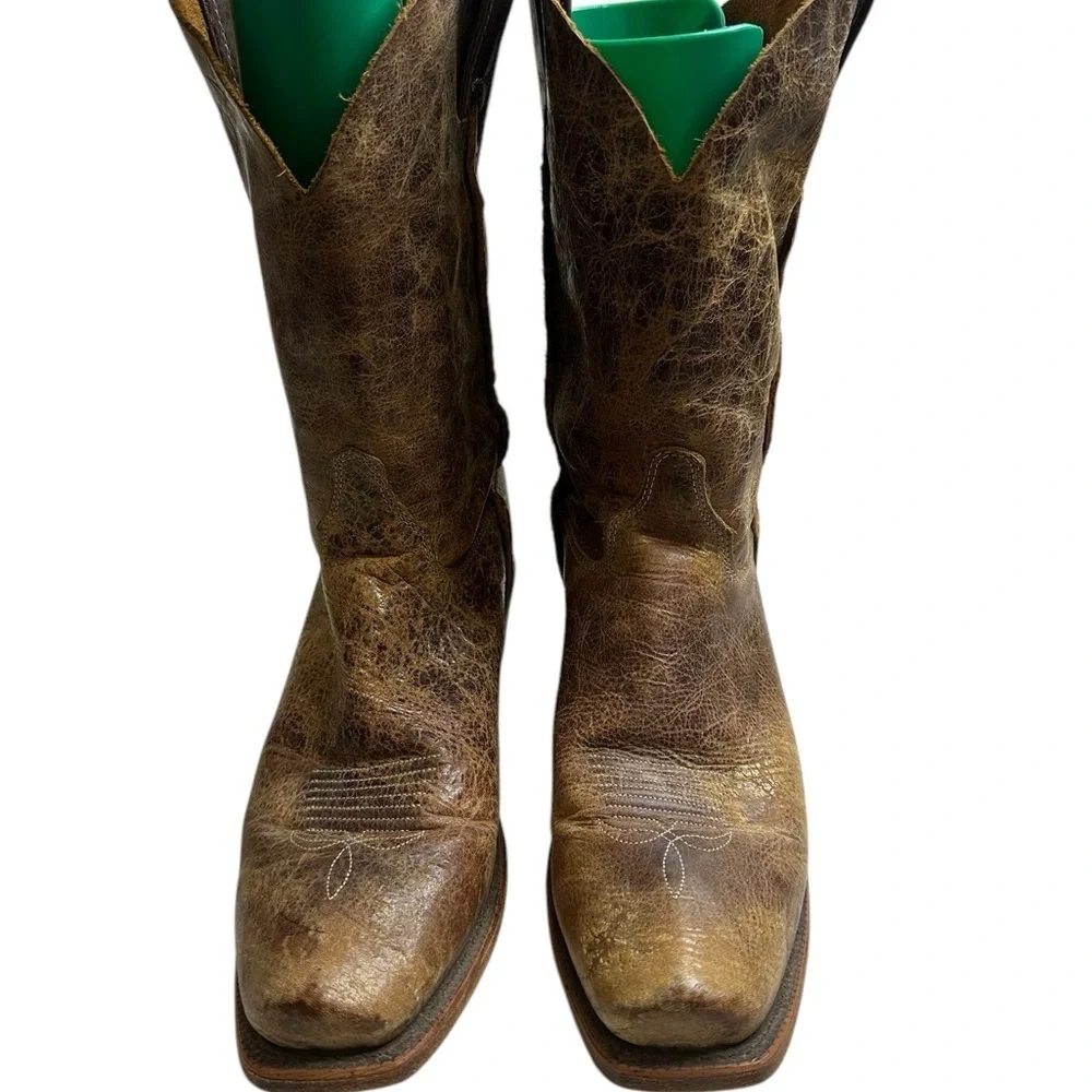 Vintage Brown Leather Cowboy Boots